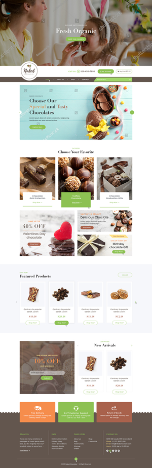Semi completed website for an online chocolate shop to be completed | Web Design by Ved Web Services