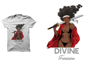 Girl with afro and the 7 chakras | T-Shirt-Design von cithuwill