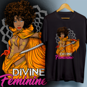 Girl with afro and the 7 chakras | Diseño de Camiseta por 99.degree