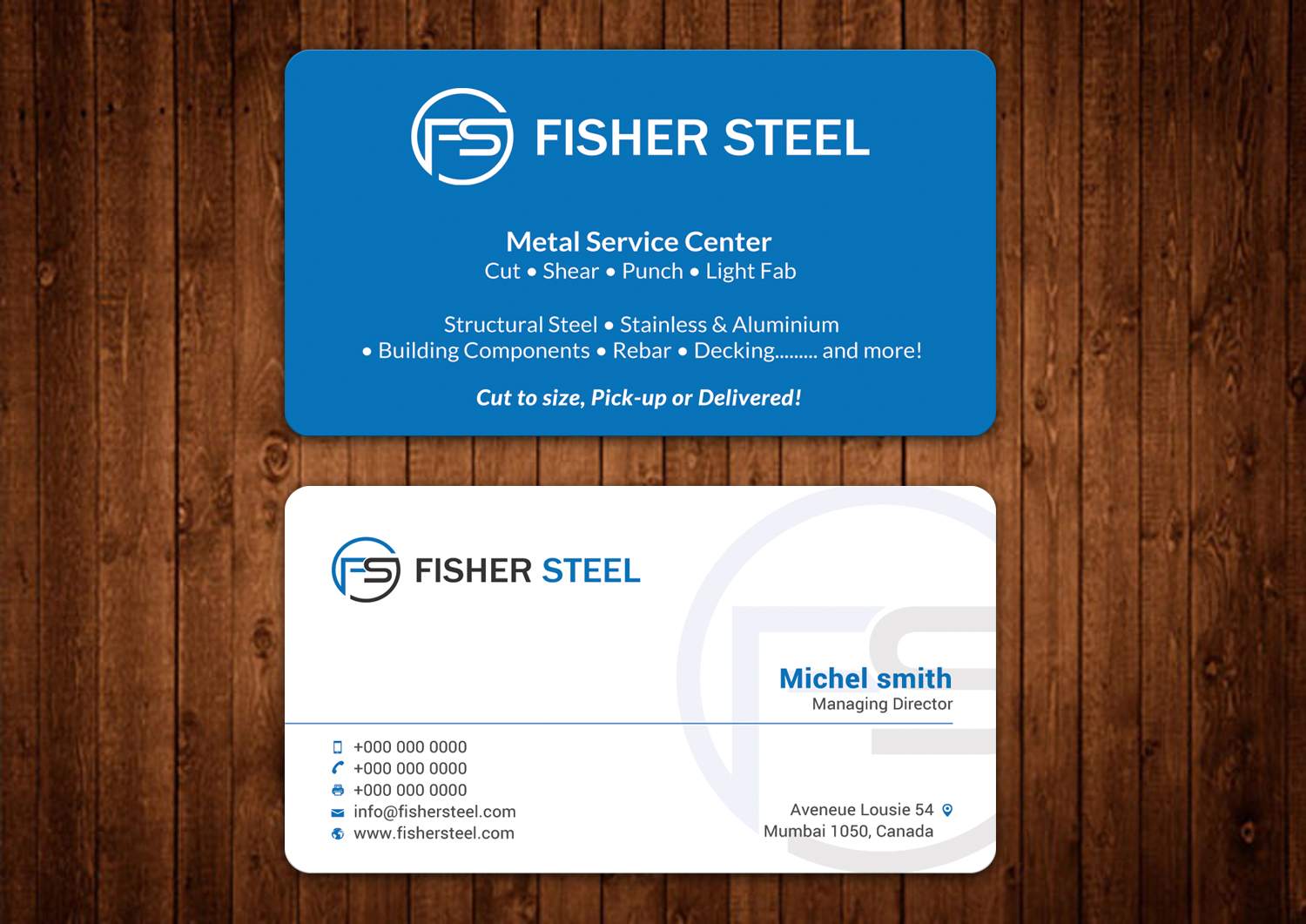 Design de Carte de Visite par Alaminenterprise pour Fisher Steel | Design #18834271