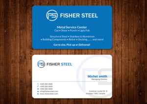 Design de Carte de Visite par Alaminenterprise pour Fisher Steel | Design : #18834271