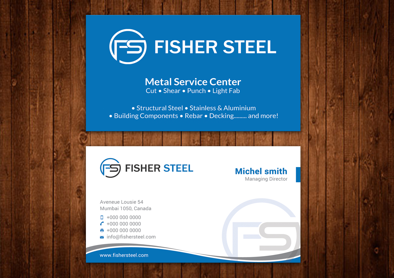 Design de Carte de Visite par Alaminenterprise pour Fisher Steel | Design #18881957