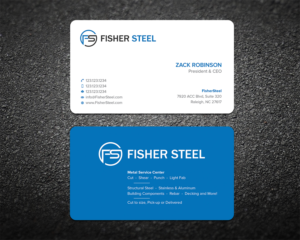 Design de Carte de Visite par Shahin Hossen pour Fisher Steel | Design : #18879647