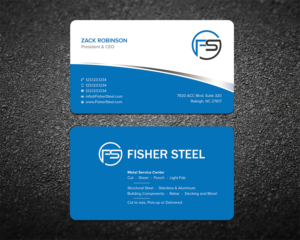 Business Card Design by Shahin Hossen for Fisher Steel | Design: #18879730