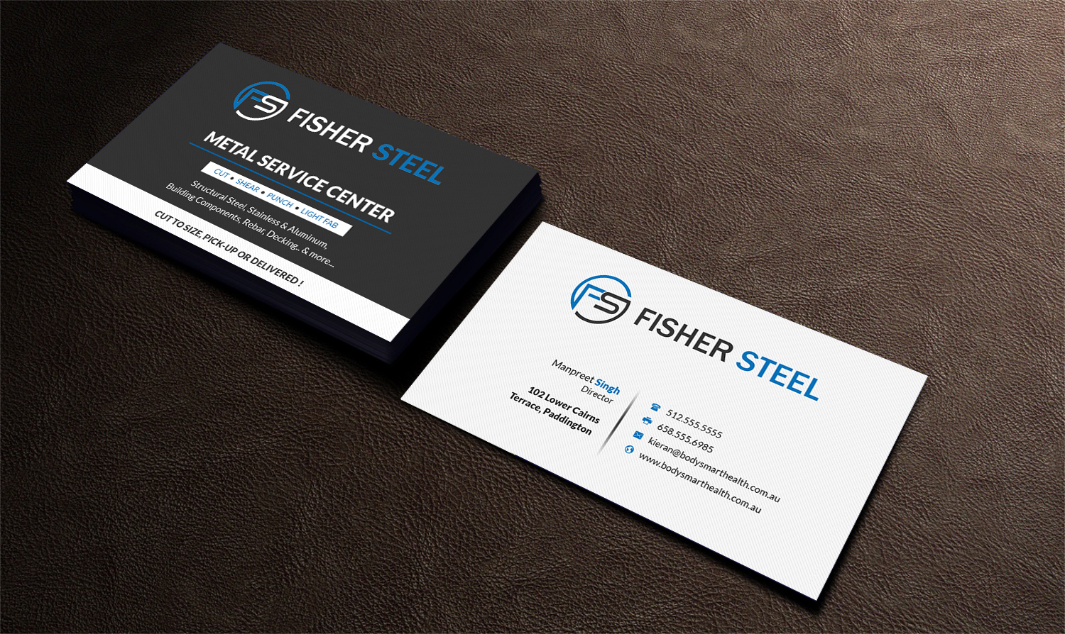 Business Card Design by Pointless Pixels India for Fisher Steel | Design #18828667