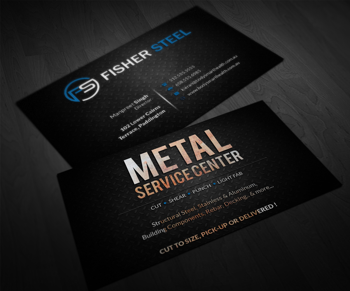 Business Card Design by Pointless Pixels India for Fisher Steel | Design #18829465