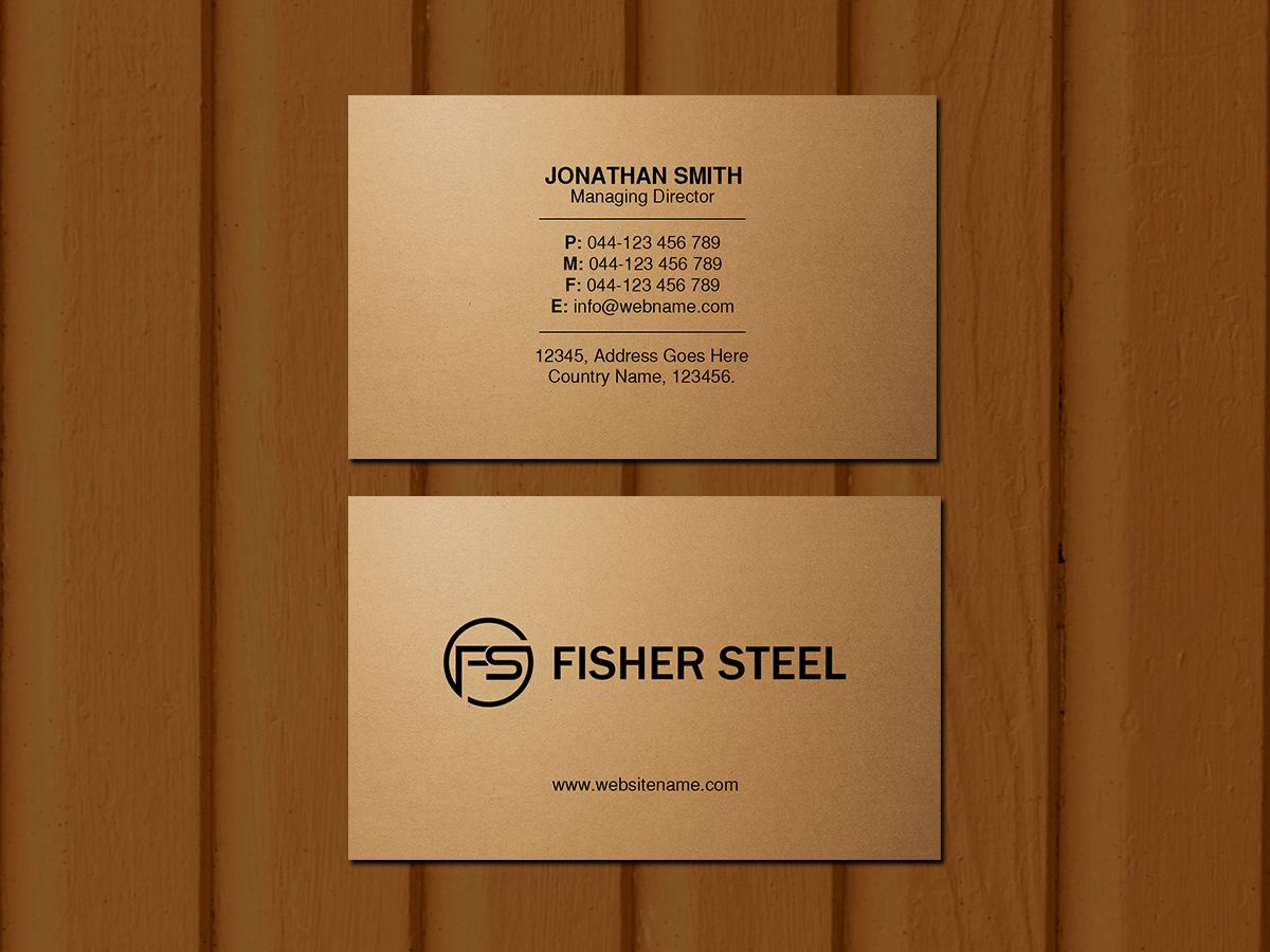 Design de Carte de Visite par Creations Box 2015 pour Fisher Steel | Design #18843934