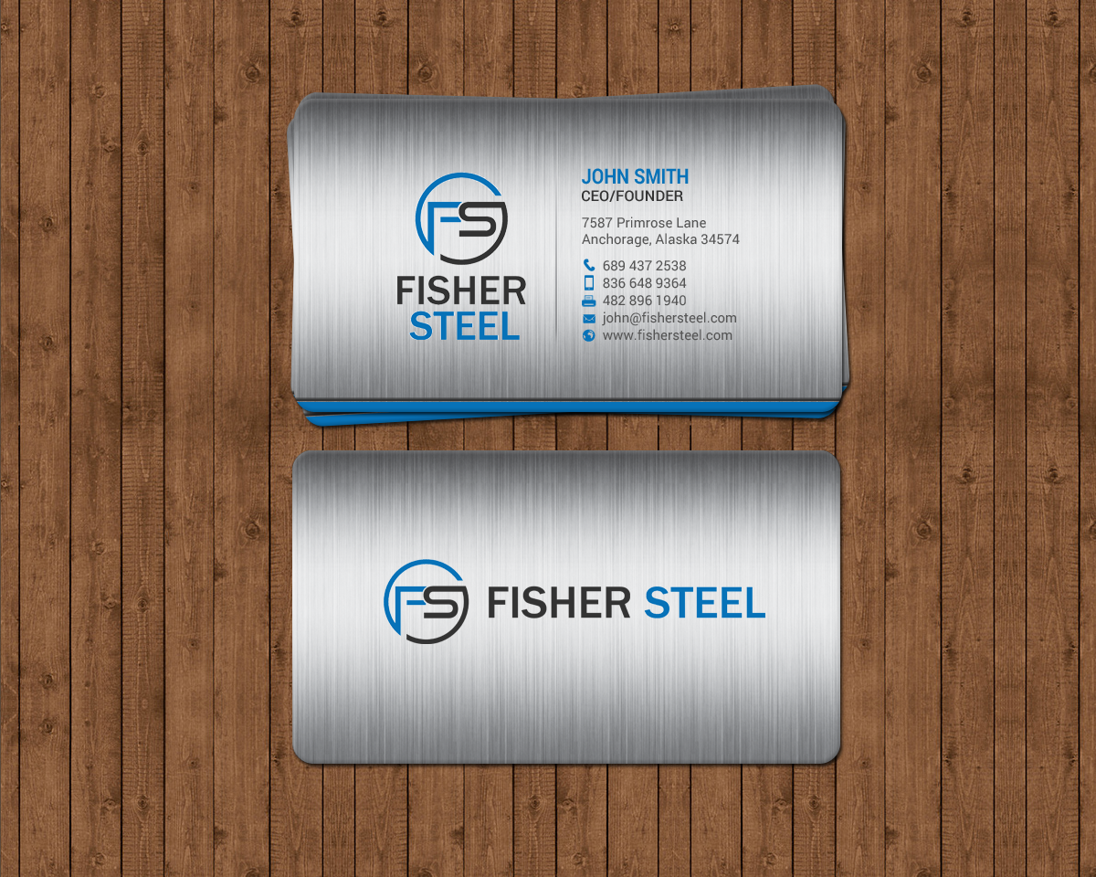 Diseño de Tarjeta de Presentación por chandrayaan.creative para Fisher Steel | Diseño #18840741