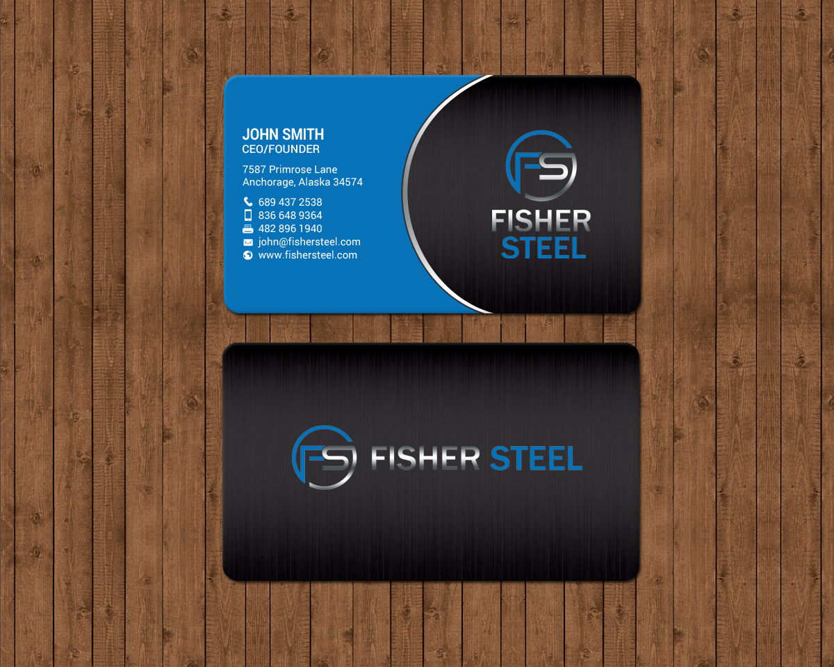 Diseño de Tarjeta de Presentación por chandrayaan.creative para Fisher Steel | Diseño #18843545