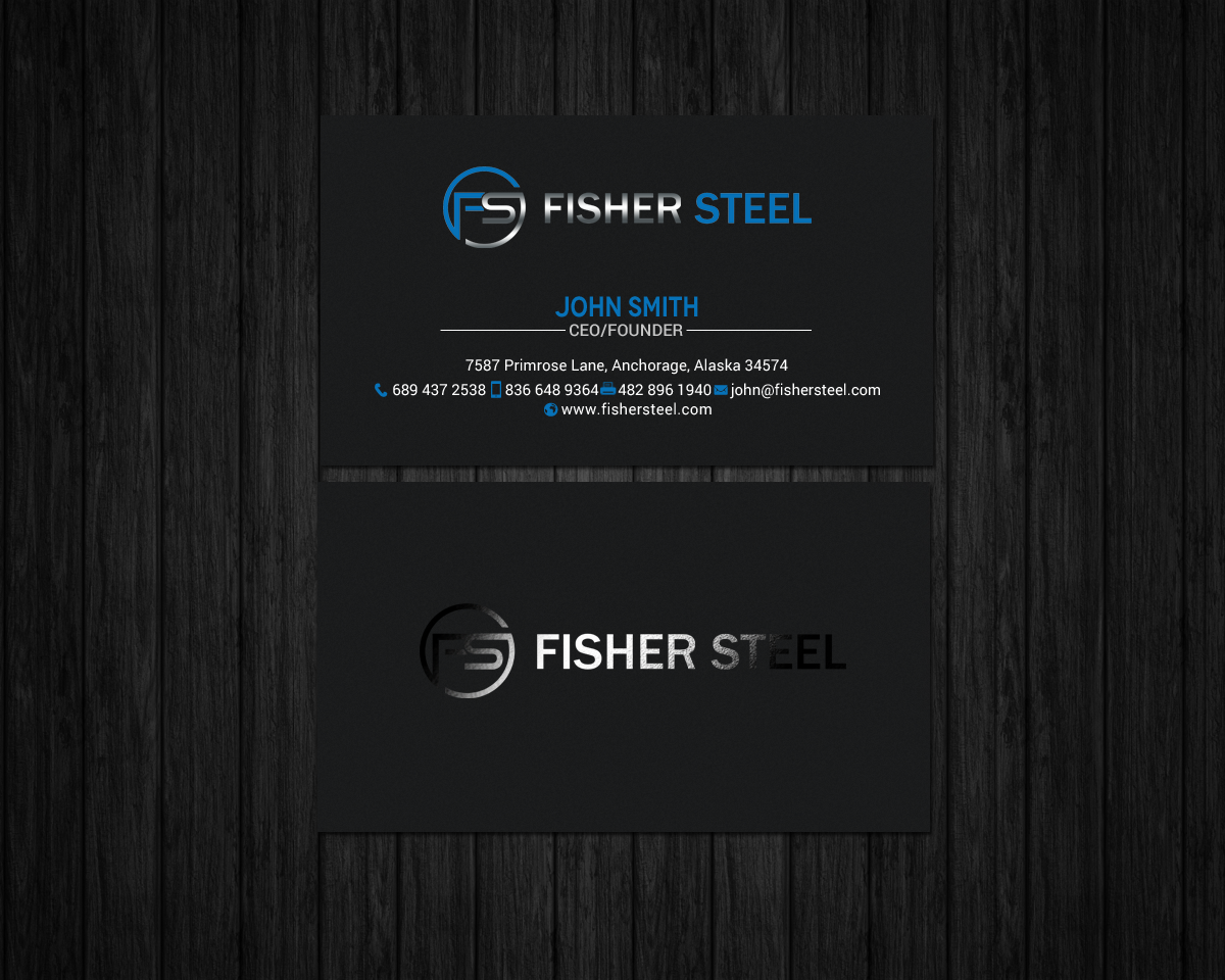 Diseño de Tarjeta de Presentación por chandrayaan.creative para Fisher Steel | Diseño #18844153