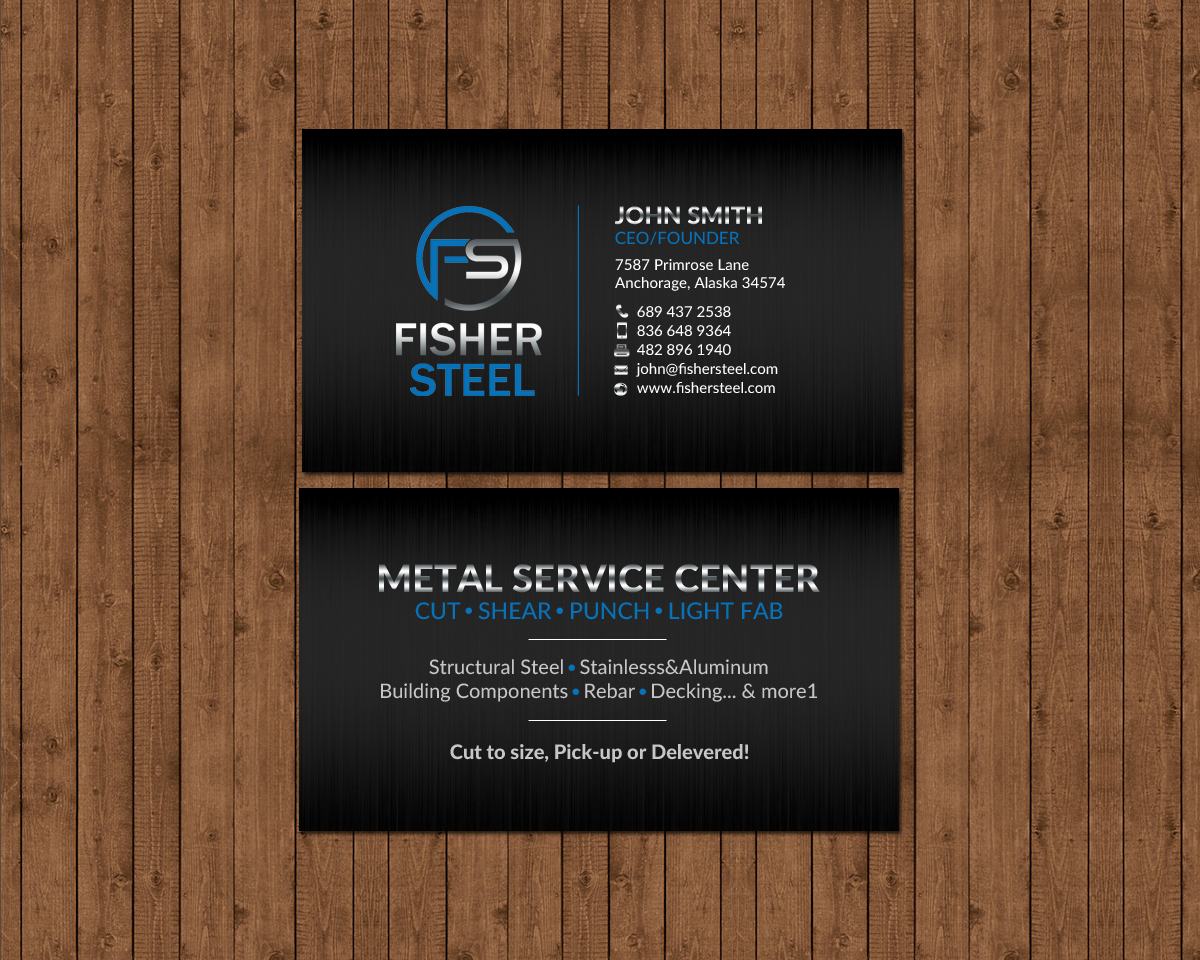Business Card Design by chandrayaan.creative for Fisher Steel | Design #18851324