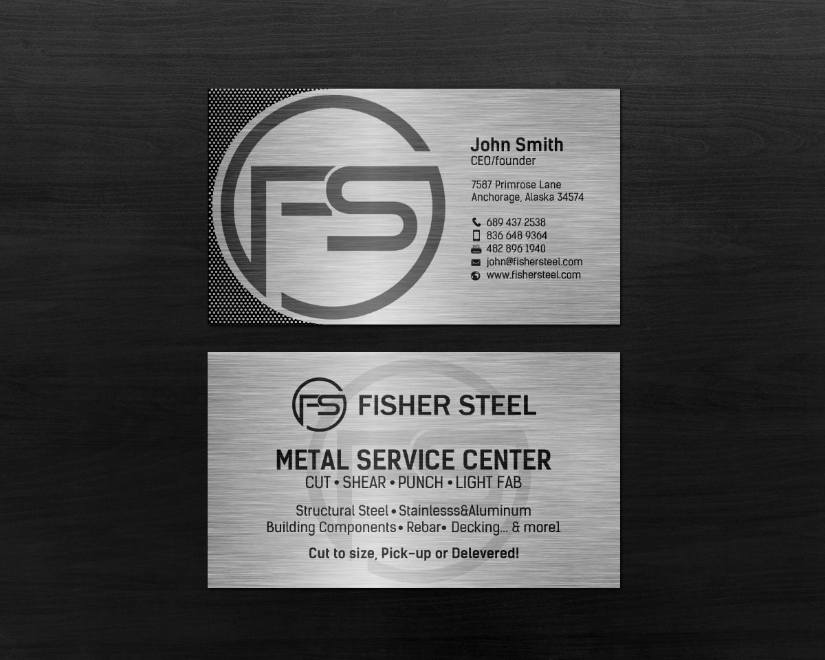 Visitenkarten-Design von chandrayaan.creative für Fisher Steel | Design #19058578