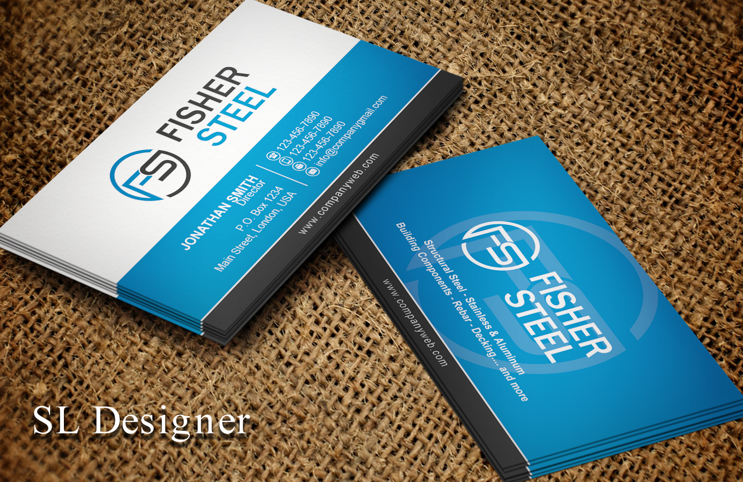 Business Card Design by SL Designer for Fisher Steel | Design #18887156