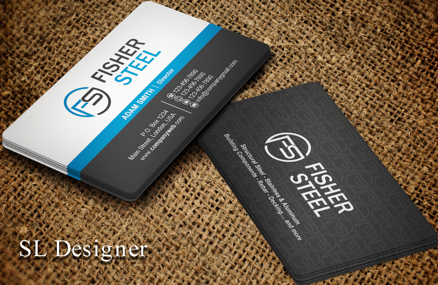 Business Card Design by SL Designer for Fisher Steel | Design #18887165