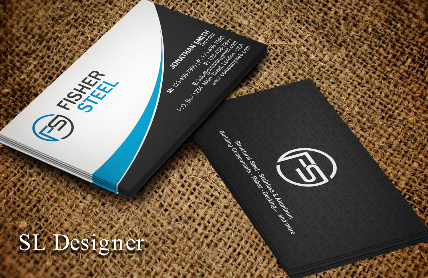 Business Card Design by SL Designer for Fisher Steel | Design #18887166
