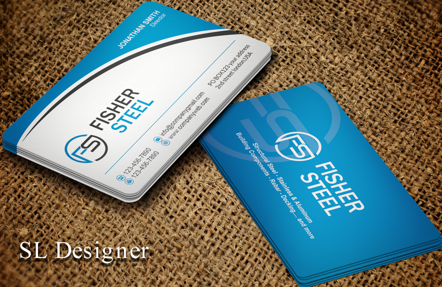 Business Card Design by SL Designer for Fisher Steel | Design #18887182
