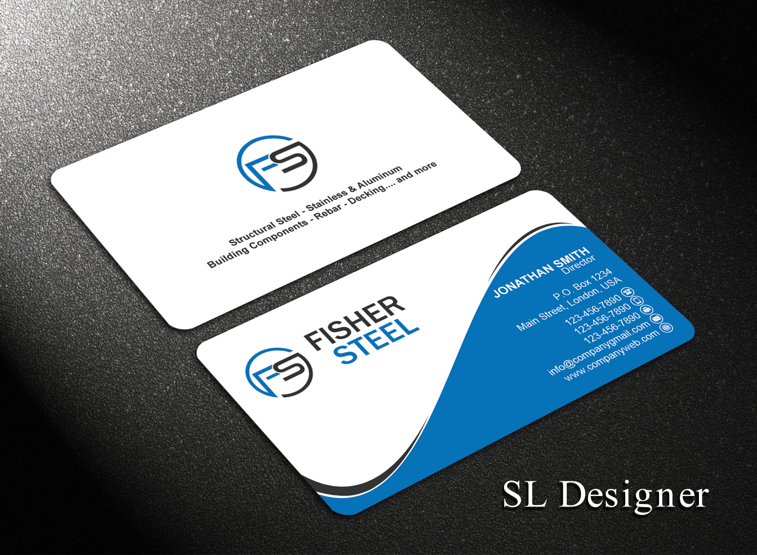 Business Card Design by SL Designer for Fisher Steel | Design #18887185