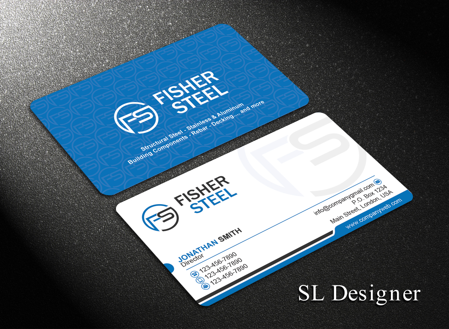 Business Card Design by SL Designer for Fisher Steel | Design #18887189