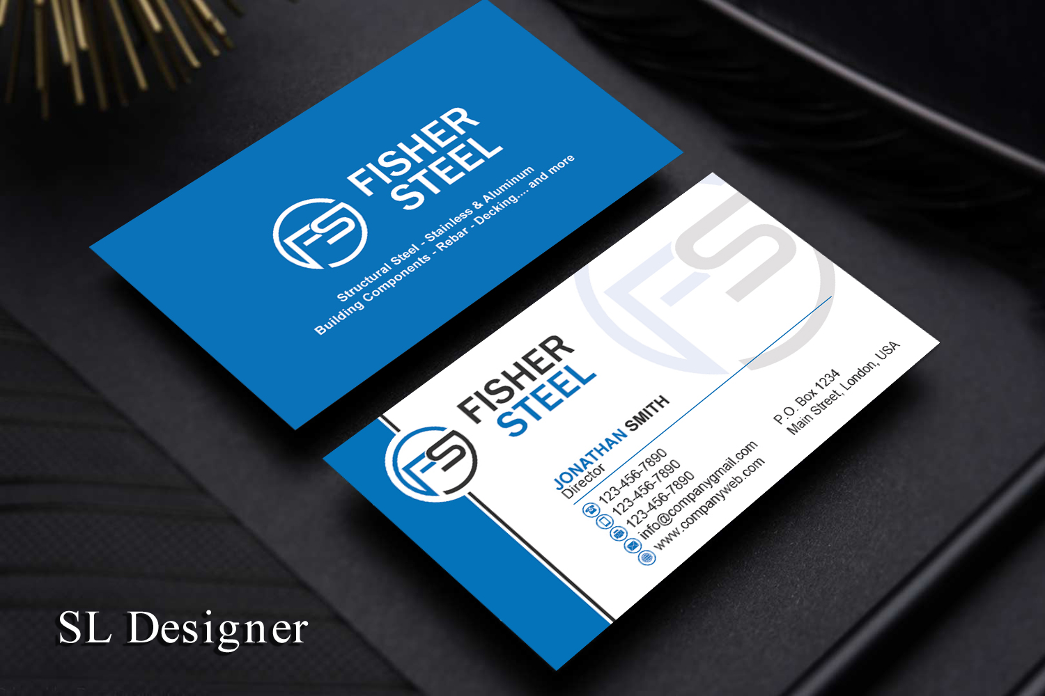 Business Card Design by SL Designer for Fisher Steel | Design #18887190