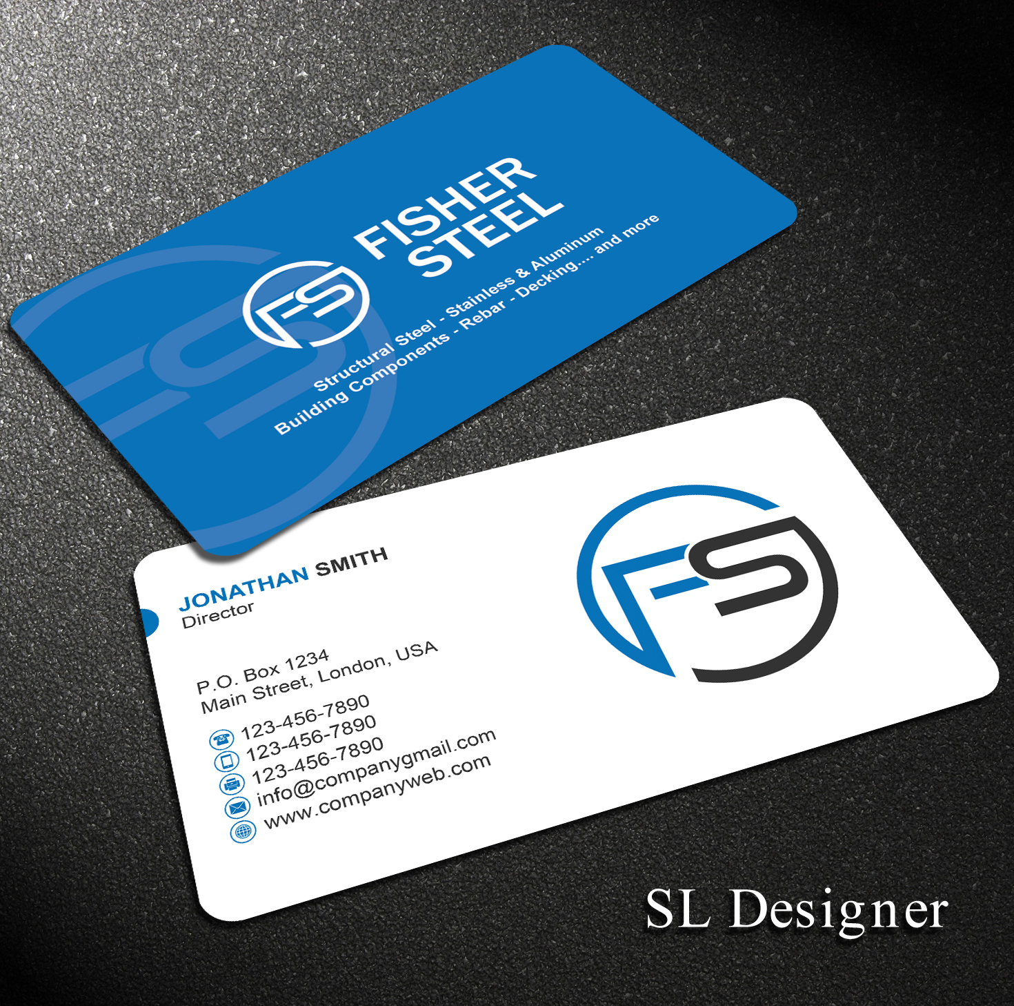 Business Card Design by SL Designer for Fisher Steel | Design #18887194