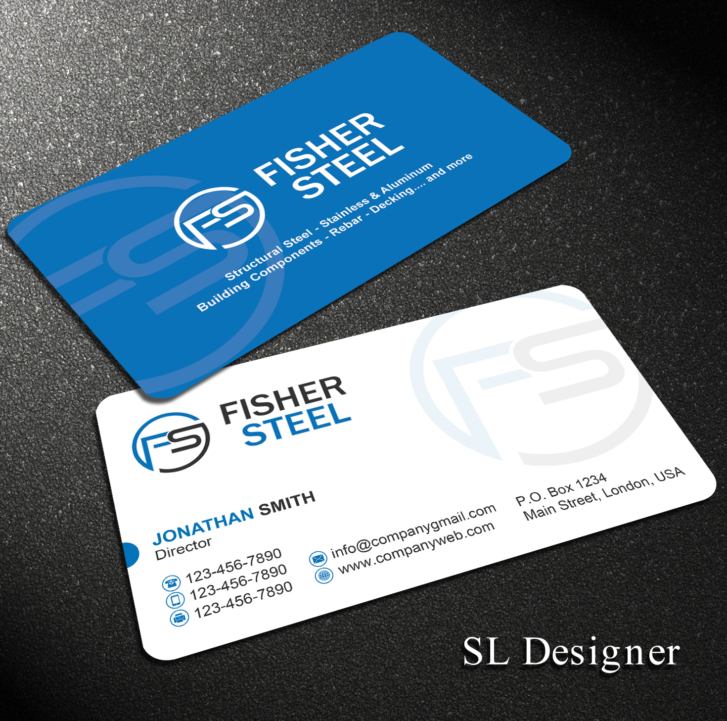 Business Card Design by SL Designer for Fisher Steel | Design #18887195