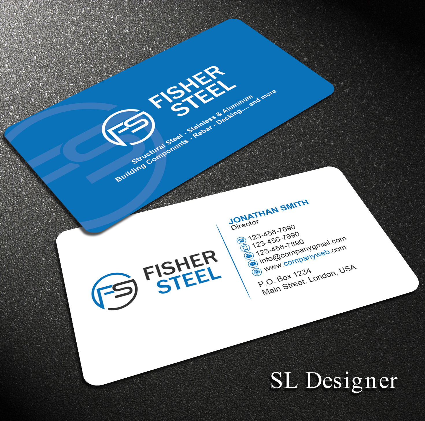 Business Card Design by SL Designer for Fisher Steel | Design #18887196