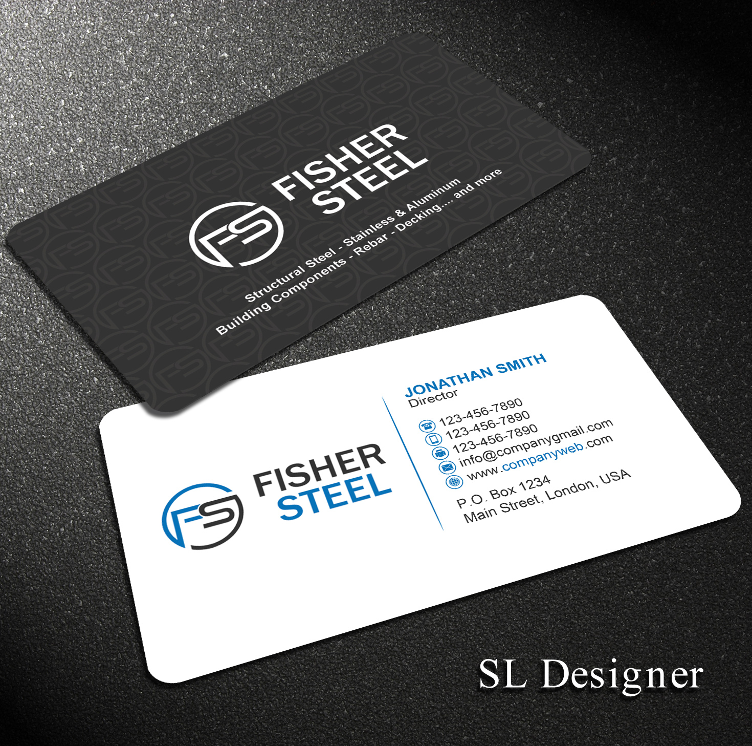 Business Card Design by SL Designer for Fisher Steel | Design #18887198