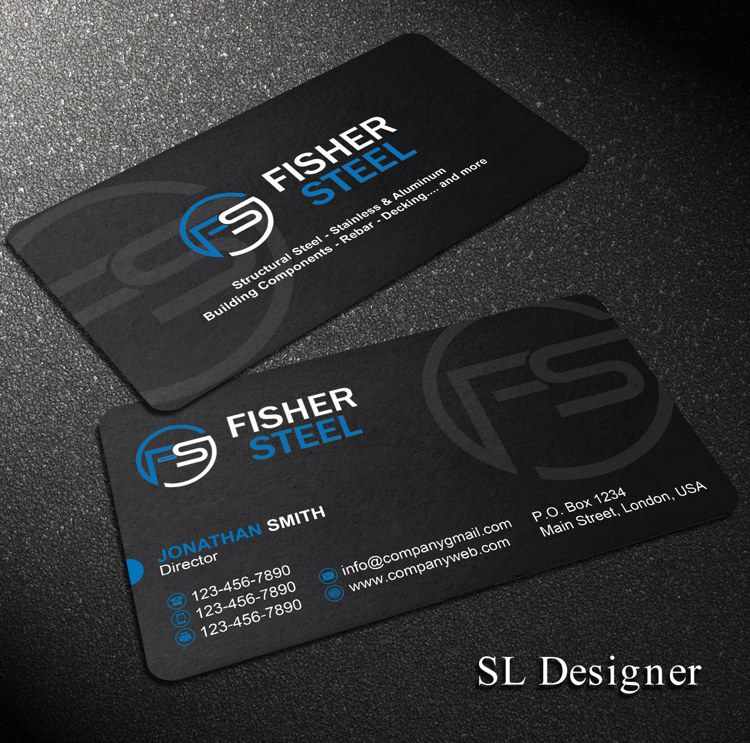 Business Card Design by SL Designer for Fisher Steel | Design #18887206