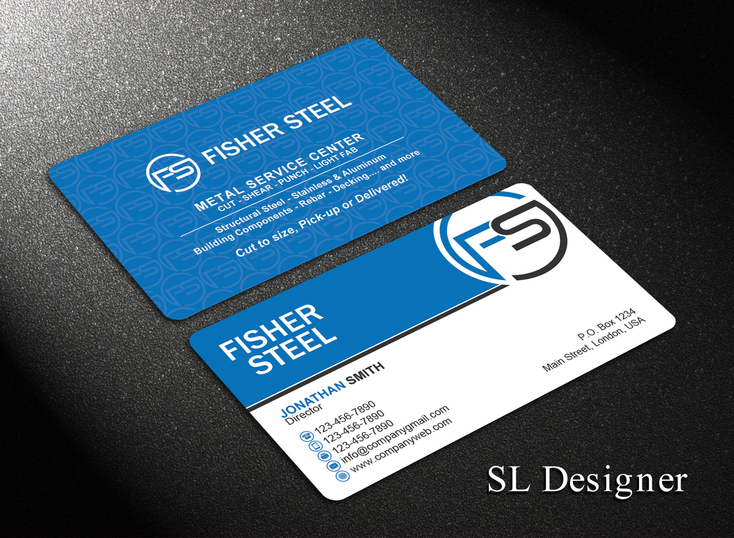 Business Card Design by SL Designer for Fisher Steel | Design #19114087