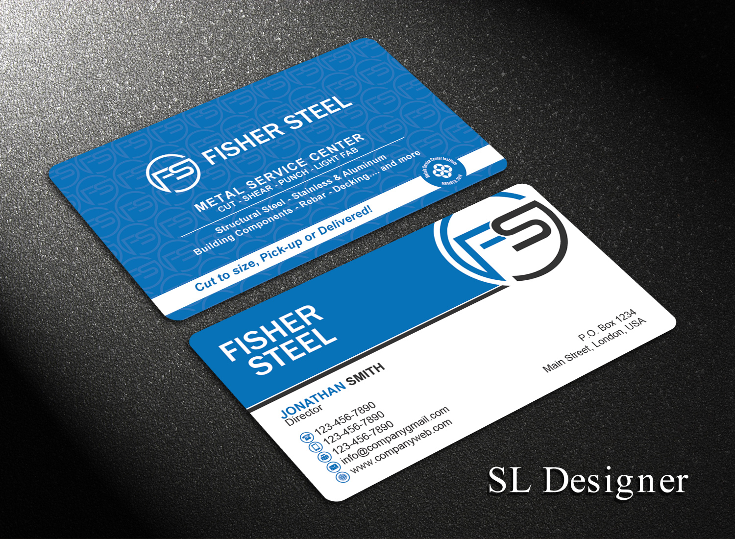 Business Card Design by SL Designer for Fisher Steel | Design #19122341