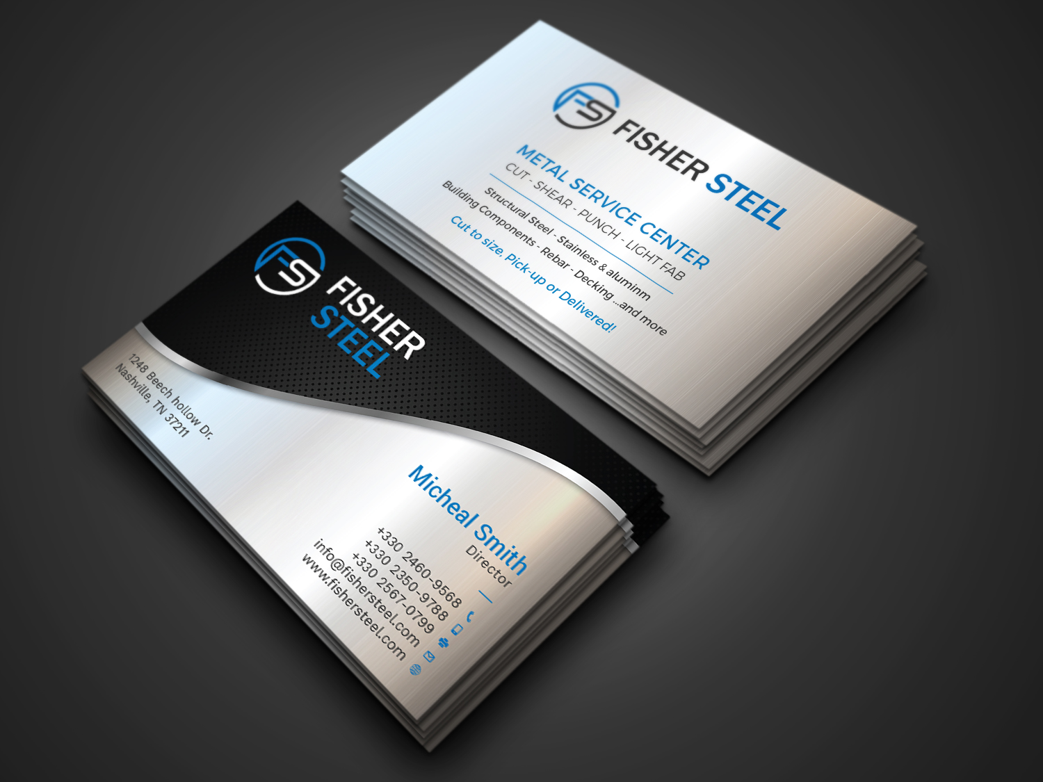 Business Card Design by Tripti Ranjan Gain for Fisher Steel | Design #18832105