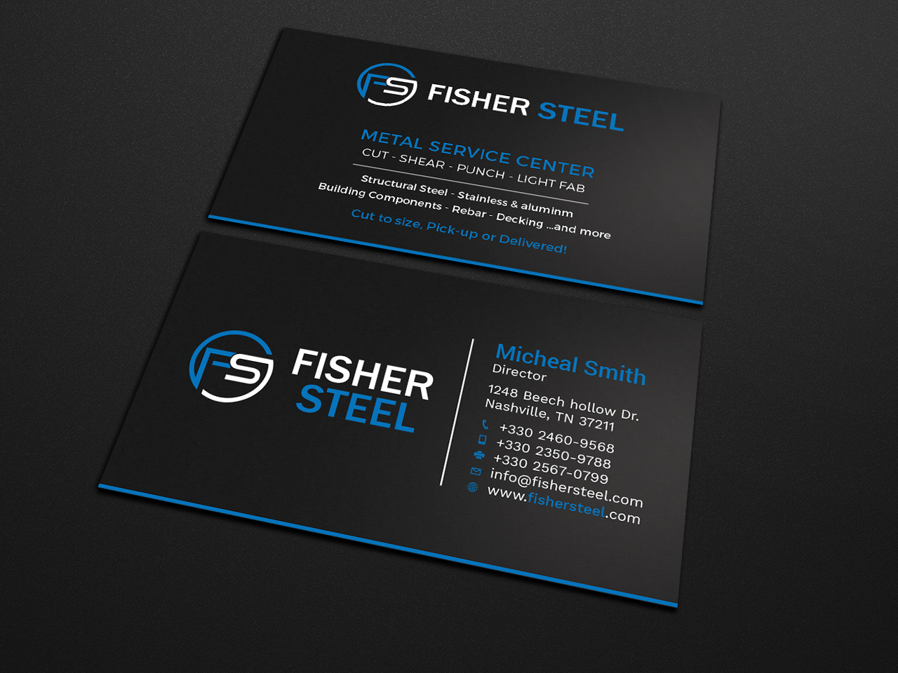 Business Card Design by Tripti Ranjan Gain for Fisher Steel | Design #18832107
