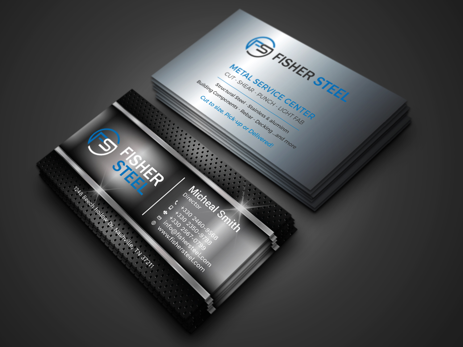 Business Card Design by Tripti Ranjan Gain for Fisher Steel | Design #18832108