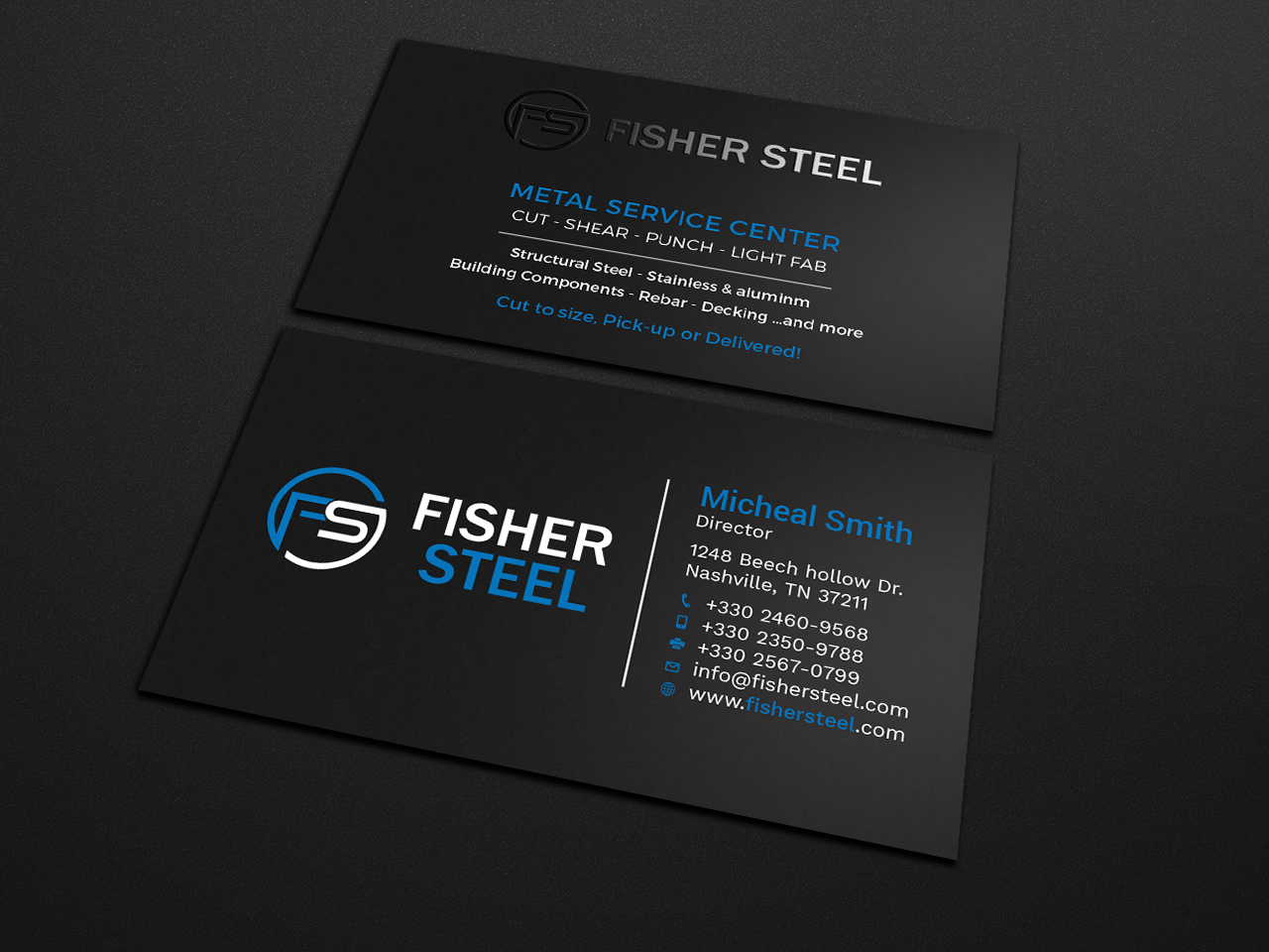 Design de Carte de Visite par Tripti Ranjan Gain pour Fisher Steel | Design #18832126