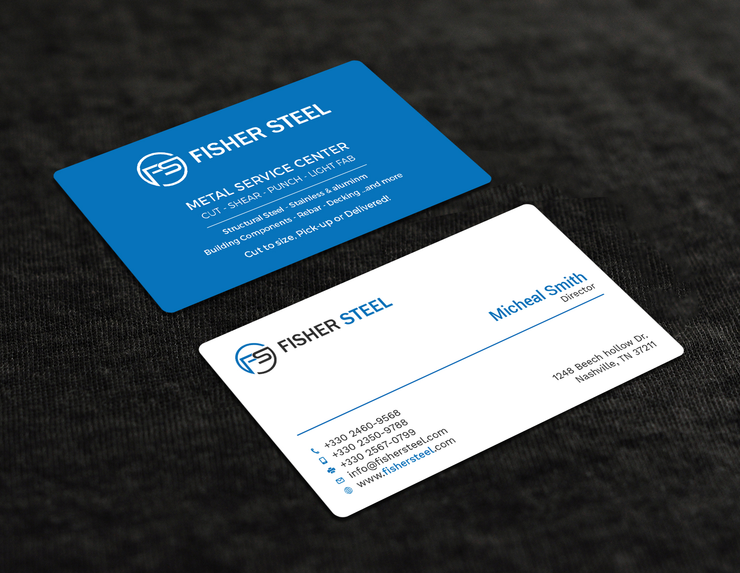 Business Card Design by Tripti Ranjan Gain for Fisher Steel | Design #18832134