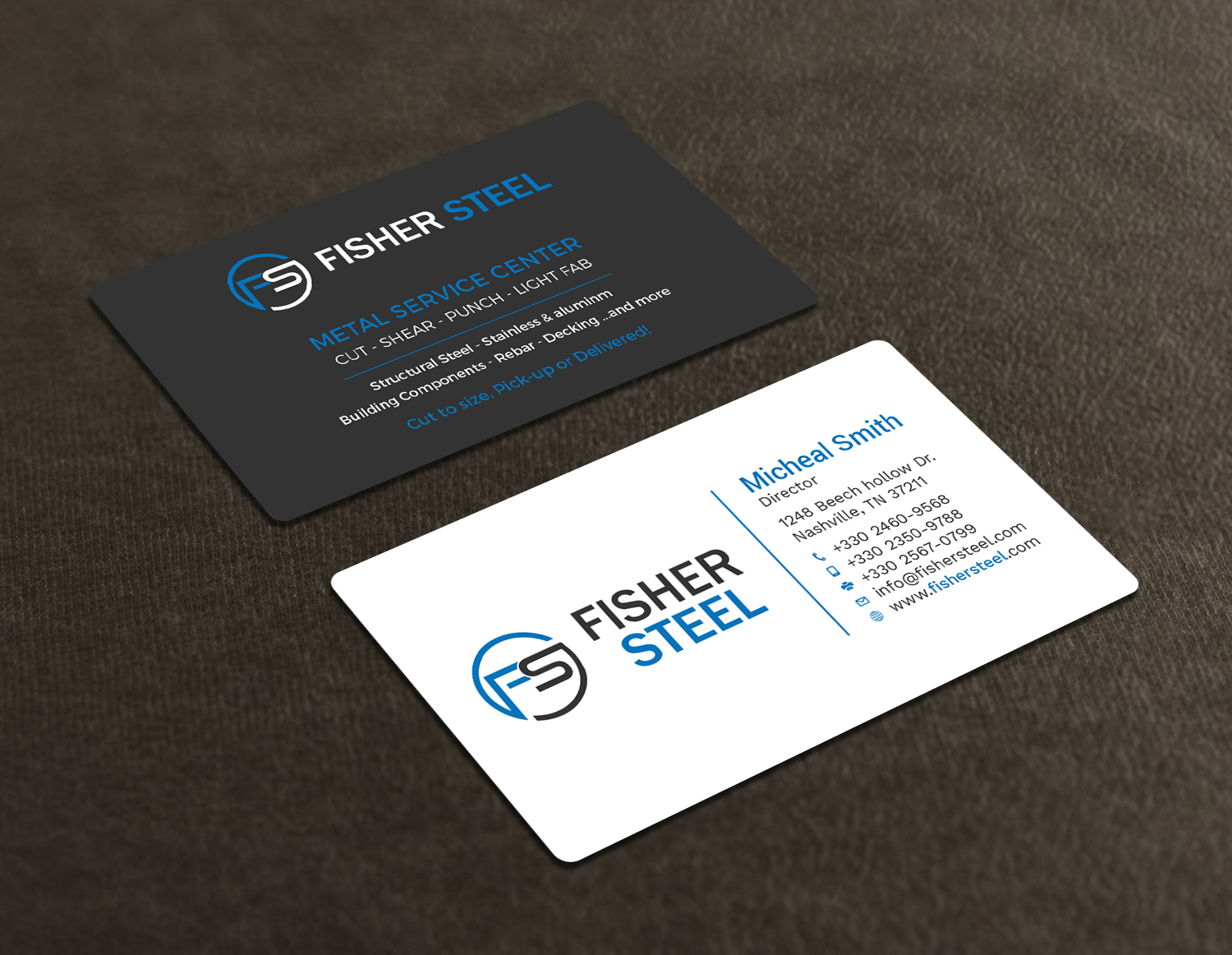 Business Card Design by Tripti Ranjan Gain for Fisher Steel | Design #18832135