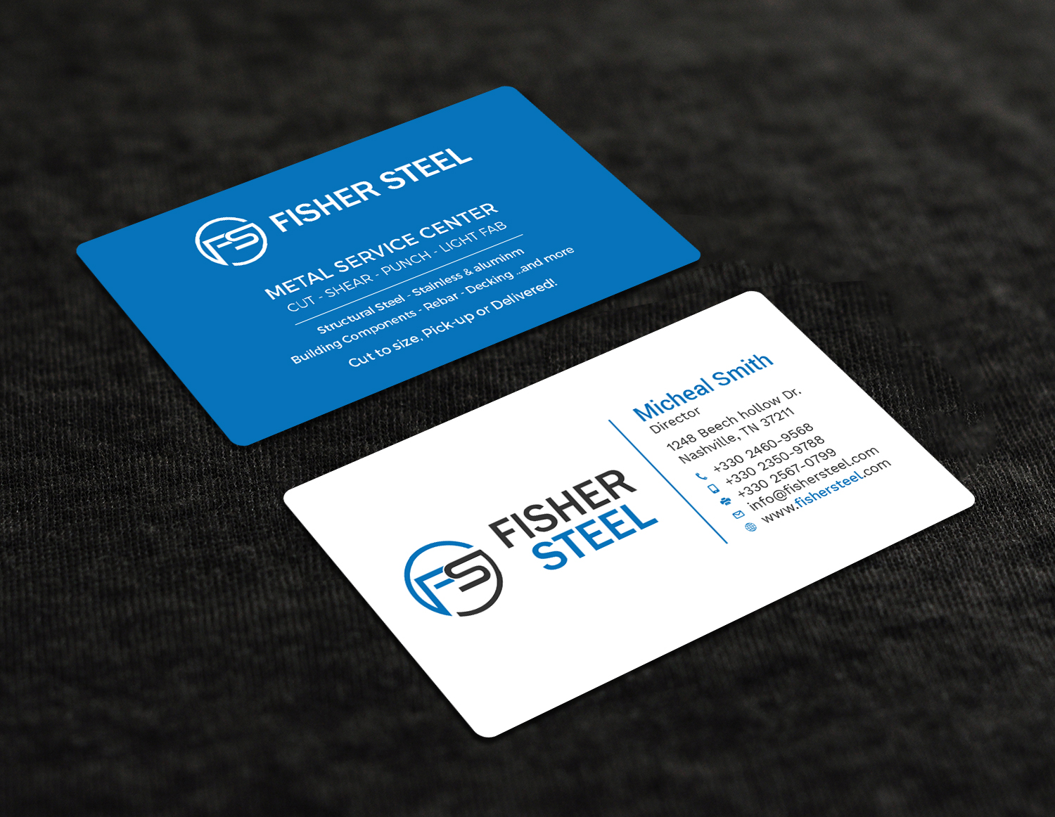Business Card Design by Tripti Ranjan Gain for Fisher Steel | Design #18832137