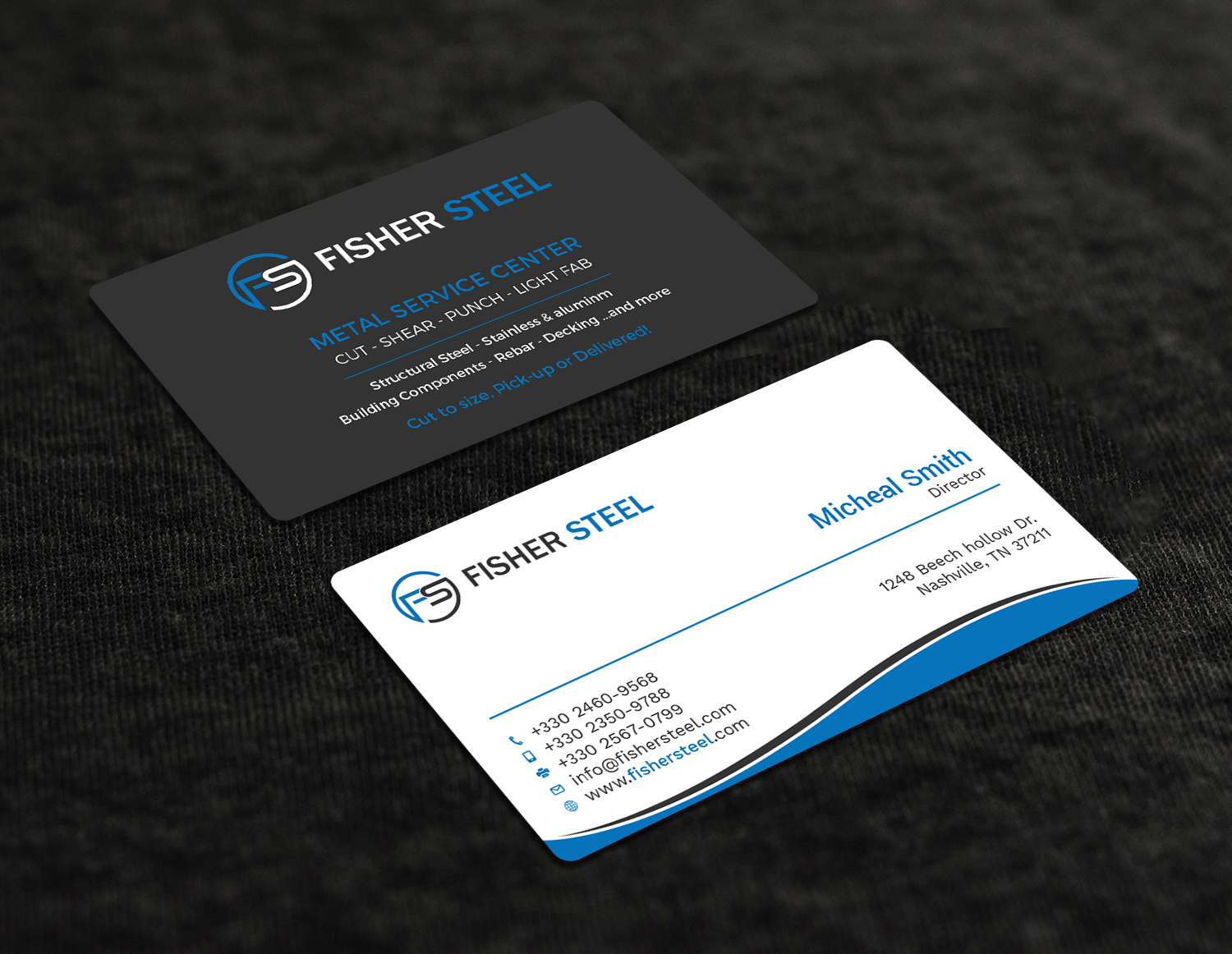 Business Card Design by Tripti Ranjan Gain for Fisher Steel | Design #18832146