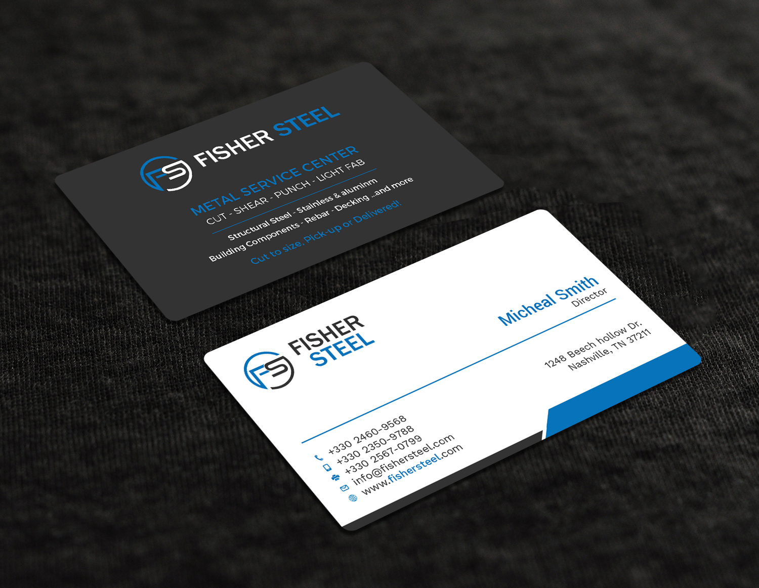 Business Card Design by Tripti Ranjan Gain for Fisher Steel | Design #18832147