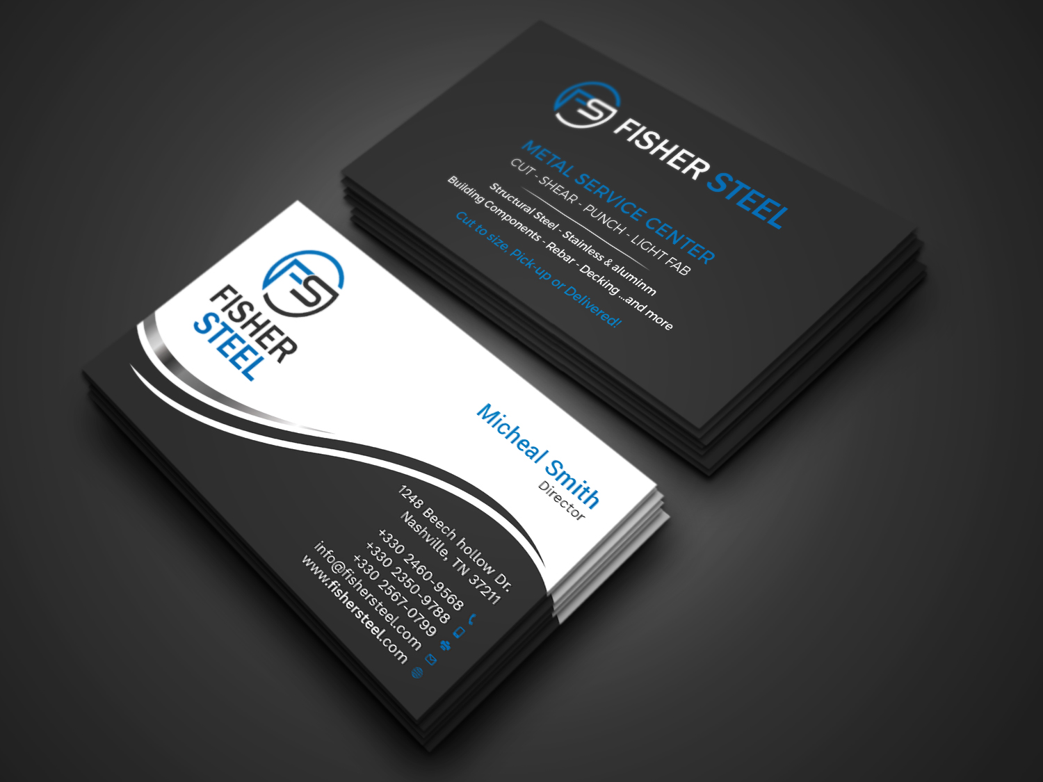 Business Card Design by Tripti Ranjan Gain for Fisher Steel | Design #18832149