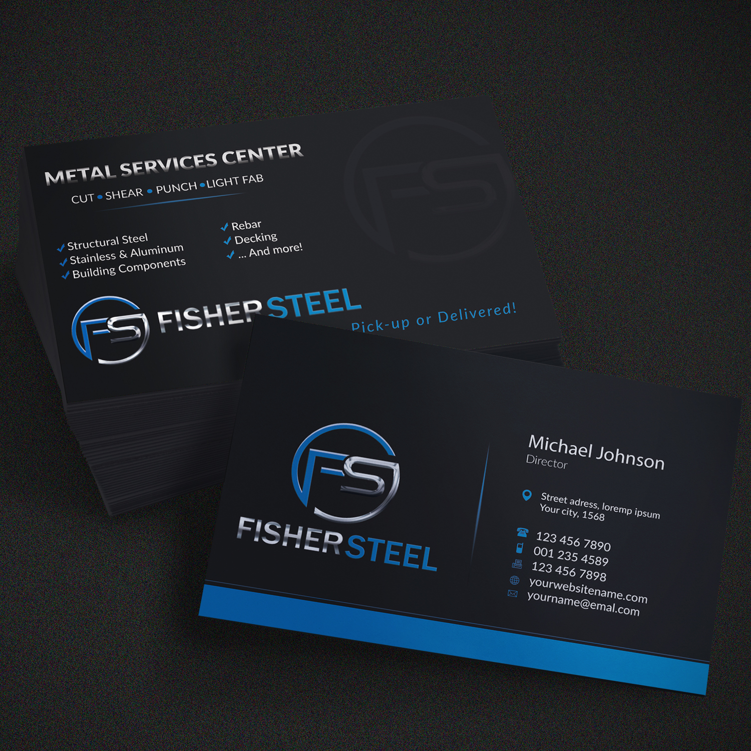 Business Card Design by Mishuy for Fisher Steel | Design #18852802