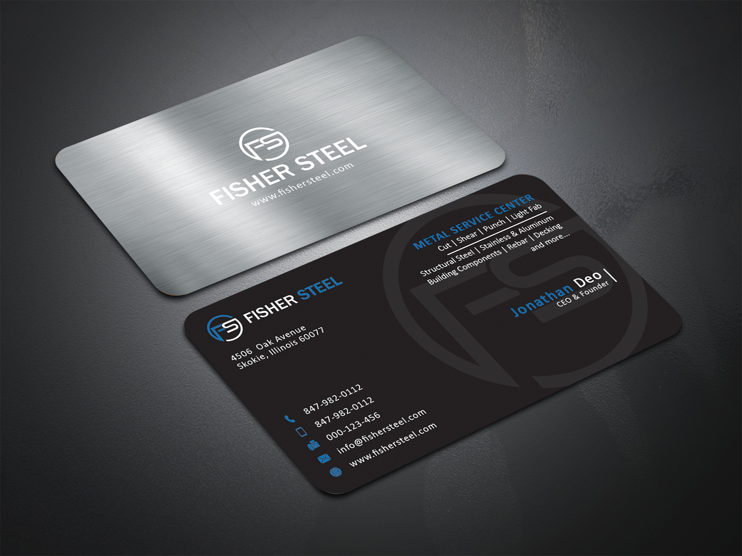 Business Card Design by Moumita_ for Fisher Steel | Design #18853154