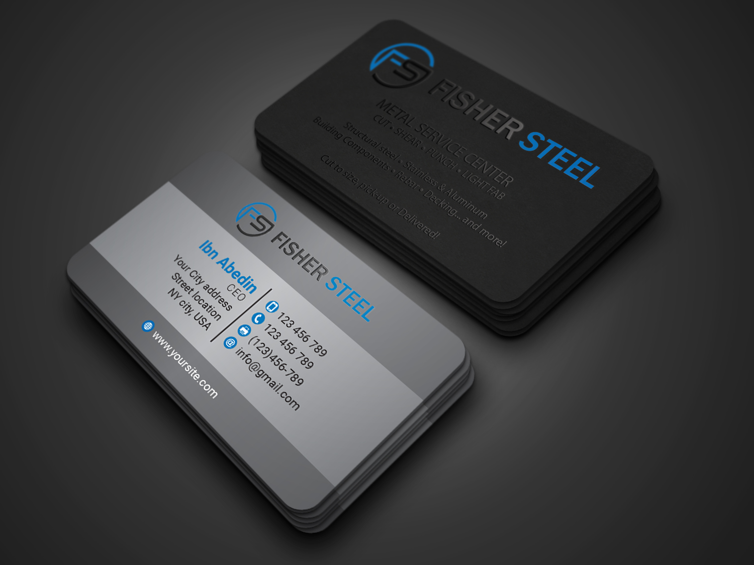 Design de Carte de Visite par Graphically pour Fisher Steel | Design #18877387