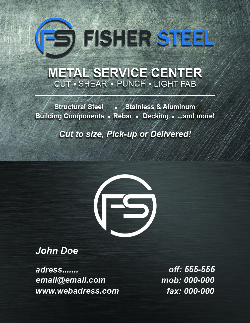 Business Card Design by Nikia for Fisher Steel | Design #18880692