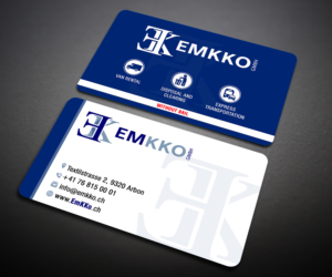 Emkko new design for business cardswe want to change our existing design. Logo must remain the same  | Business Card Design by Designers Hub