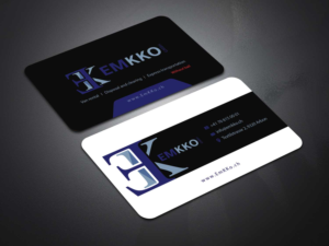 Emkko new design for business cardswe want to change our existing design. Logo must remain the same  | Business Card Design by Riz'