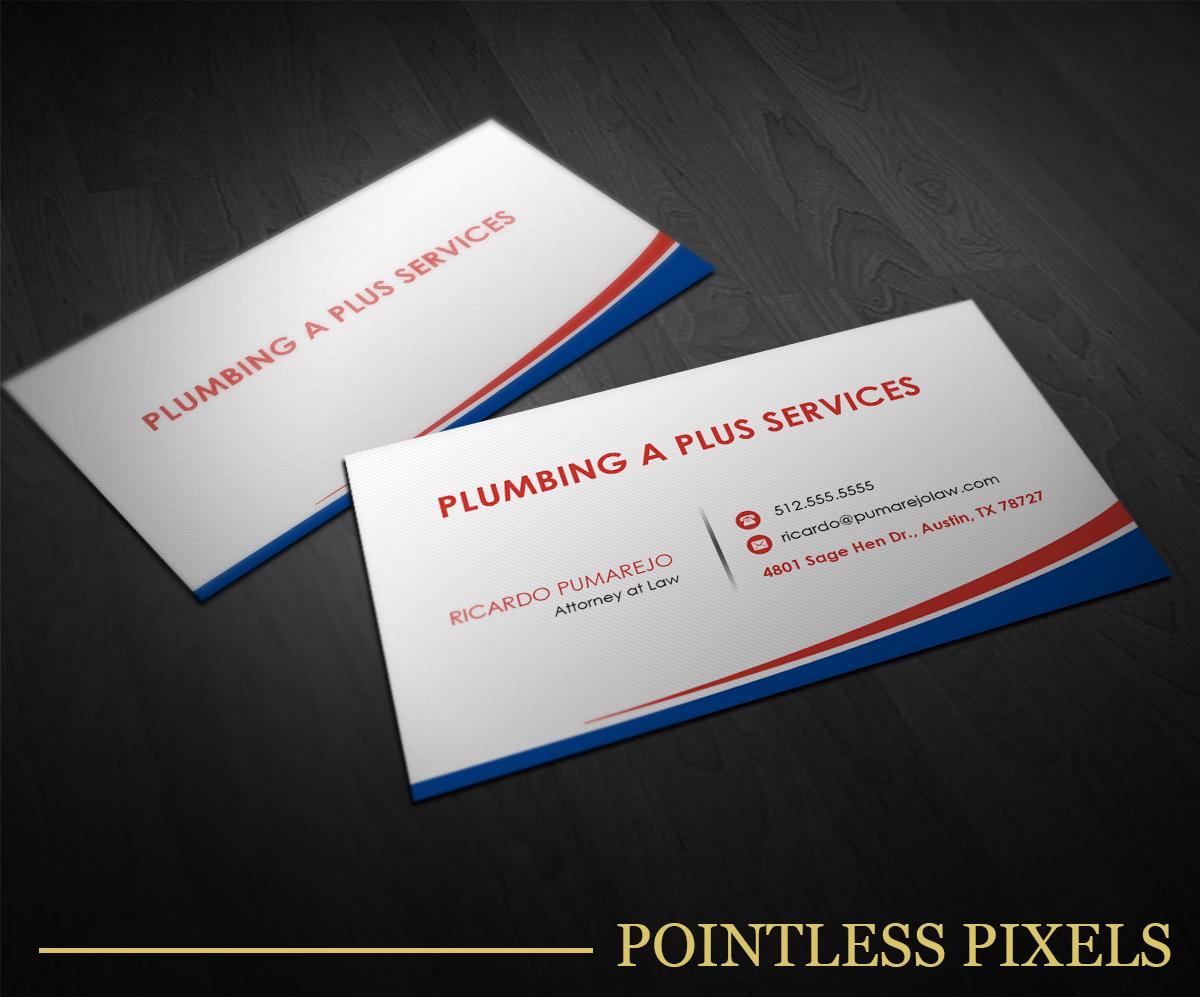 Business Card Design by Pointless Pixels India for plumbing services A+ | Design #18839319