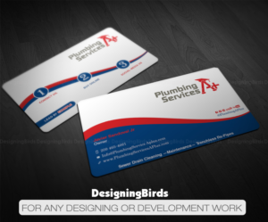 Business Card Design by Designing Birds for plumbing services A+ | Design: #18854048