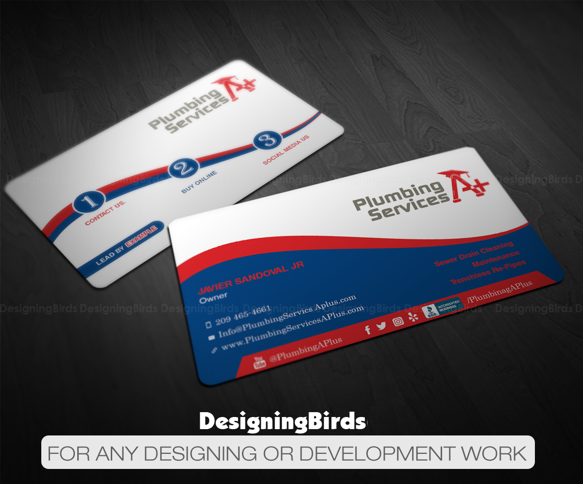 Diseño de Tarjeta de Presentación por Designing Birds para plumbing services A+ | Diseño #18854696