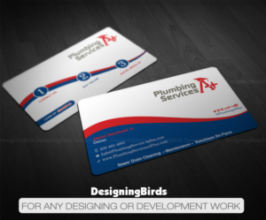 Business Card Design by Designing Birds for plumbing services A+ | Design: #18872546